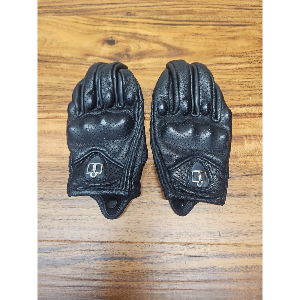ICON Black Leather Motorcycle Driving Gloves